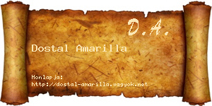 Dostal Amarilla névjegykártya